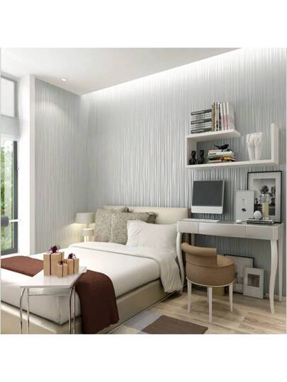 Roll Breathable Moderne Minimalist Thick Non Woven Wallpaper Stripe Pattern, Full Coverage Bedroom Living Room Home ation,Renovation Stickers Peel Wand Panels,Wall Paper, Wallpapers, ation Items Refresh Your Home,Rama view 2