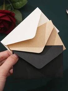 1set/10pcs Vintage Mini Square Envelopes, Fresh Kraft Paper Envelopes For Greeting/Thank You Cards, Ins Storage For Love Letters - Multicolor - View 7