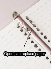 1pc Simple Replaceable Refill A5 Horizontal Lined Notebook For Students, Classroom Note-Taking, Suitable For School Stationery & Writing