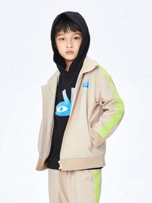 Annil Boys' Jacket, Spring And Autumn Windproof Waterproof Plush Sports Top - Coffee Brown - View 1