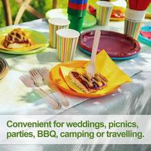 Disposable Forks/Scoops, 18 Pcs Wooden Forks/Scoops, 6.2inch Compostable  -Friendly Forks, Great For Party Camping Picnics School Supplies,Back To School - Multicolor - View 5