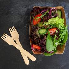 Disposable Forks/Scoops, 18 Pcs Wooden Forks/Scoops, 6.2inch Compostable  -Friendly Forks, Great For Party Camping Picnics School Supplies,Back To School - Multicolor - View 2