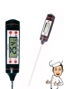 Termômetro Culinário Cozinha Digital Espeto Carnes Molhos Chocolate - Preto - Visão 1