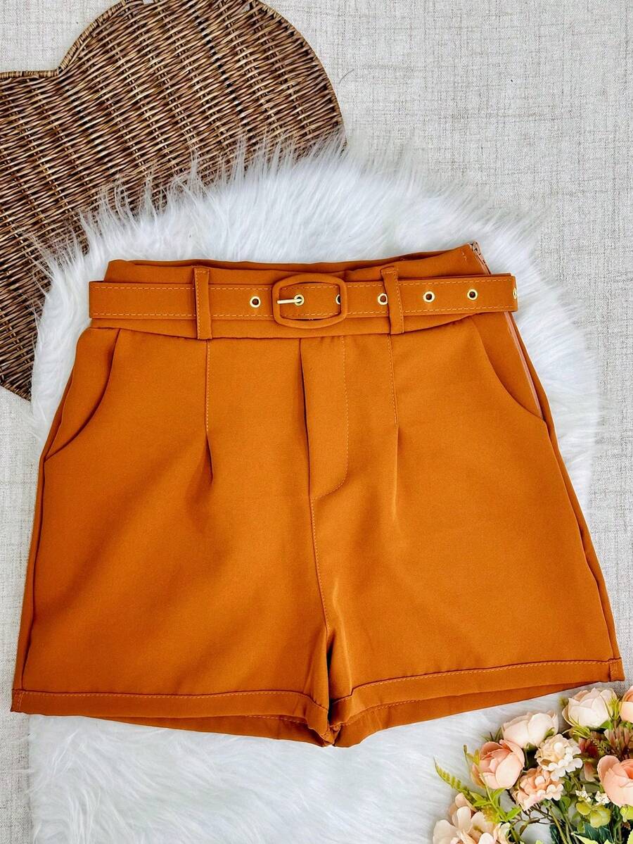 Women Shorts - 橘色 - 查看 1