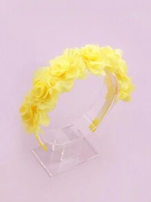 1pc Children's Yellow Floral Headband For Daily Hair Decoration