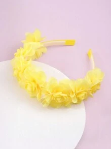 1pc Children's Yellow Floral Headband For Daily Hair Decoration