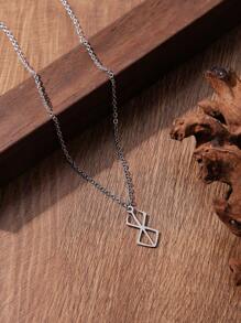 1pc Berserker Rune Symbol Stainless Steel Ability Pendant Necklace Suitable For Spiritual Practice