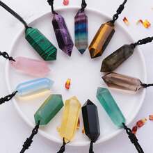 1pc Natural Crystal Two Point Pendant Exquisite Fashion Promotes Relaxation Clarity Accessory Colors Available Perfect Gift Idea - Crystal Two Point Pendant - View 2