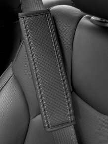 汽车安全带肩垫，压花纤维和PU皮革材质，通用型汽车安全带肩垫，适合全年使用