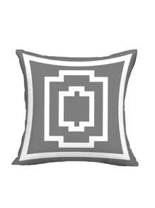 1 pieza Funda de almohada con patrón geométrico gris y blanco, cubierta de cojín de piel de durazno suave para decoración de hogar/oficina (No incluye el núcleo de la almohada)