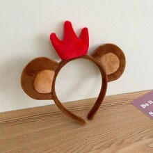 1PC Plush Animal Ears And Horns Headband-Halloween Christmas Festival Theme Party Animal Cosplay Costume Headbands The Top Banana Headband Animals Monkey Costume Accessories - Brown - View 12