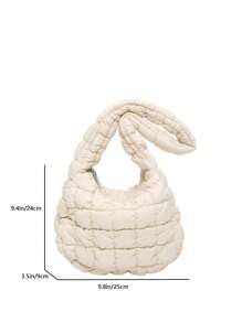 乳白色褶皺雲朵腋下包 - 米色 - 查看 4