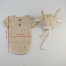 2 件新生儿摄影服装婴儿鹿卡通服装婴儿针织帽裤婴儿摄影道具配件婴儿拍摄服装服装婴儿洗澡家庭装饰礼物，适用于婴儿洗澡复活节礼物，适合女孩/男孩