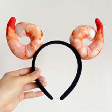 1个趣味逼真螃蟹发箍，虾形发夹，创意直播道具