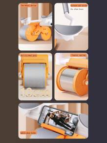 1 件肘部支撑自动回弹腹肌轮，腹部锻炼机腹肌滚轮，腹肌锻炼器材，核心力量训练器家庭健身腹肌训练器（非计数版） - 彩色 - 查看 4