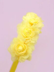 1pc Children's Yellow Floral Headband For Daily Hair Decoration