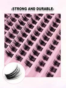 Rikuaild 110 PCS Individual Cluster Fluffy Wispy DIY Eyelash Extension Natural Look Lash Eyelash Soft Comfortable Reusable - D - Xem 2