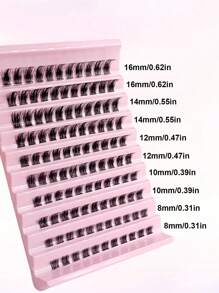 Rikuaild 110 PCS Individual Cluster Fluffy Wispy DIY Eyelash Extension Natural Look Lash Eyelash Soft Comfortable Reusable - D - Xem 3