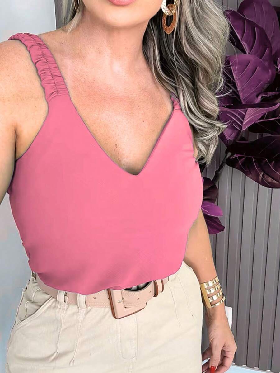 Women Tank Tops & Camis - 藕粉色 - 查看 1