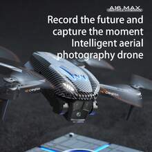 A16 MAX Aerial Drone, Obstacle Avoidance Quadcopter, RC Airplane Toys, 3 HD ESC Camera-360°Obstacle Avoidance-Optical Flow Positioning, Recreational Airplane For Beginners - 黑與白 - 查看 1