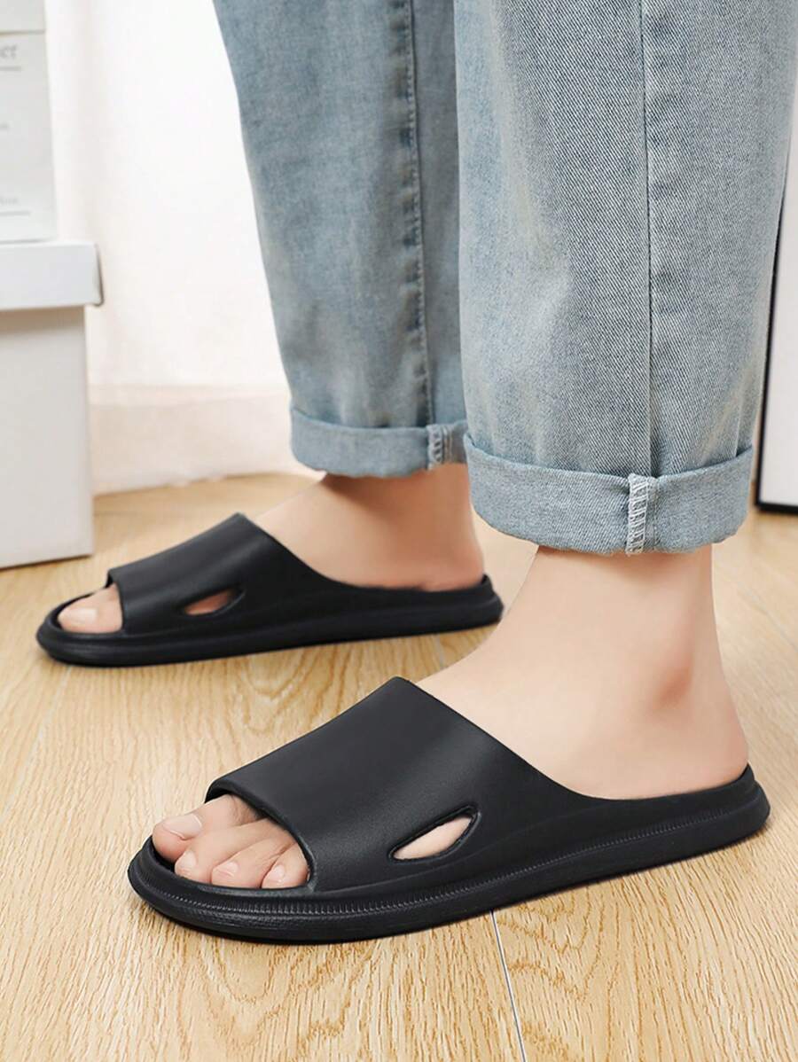 Dép đi trong nhà chống trượt Eva cỡ lớn cho nam, Dép đế bằng quai mới mùa hè - màu đen - Xem 1