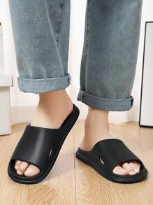 Dép đi trong nhà chống trượt Eva cỡ lớn cho nam, Dép đế bằng quai mới mùa hè - màu đen - Xem 2