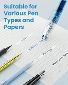 4PCS/2PCS Refillable Retractable White Out Correction Tape, Colorful Mini Aesthetic Pen Shaped Quick Dry Easy To Use Cute White Out With 4 Extra Refills For Students School Office Supplies - 彩色 - 查看 3