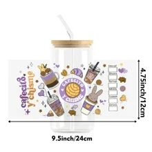 NJCHARMS 5 件裝粉紅色系列 Uv 水晶標籤適用於 16 盎司玻璃杯,3d 水晶標籤防水防刮 - 彩色 - 查看 2