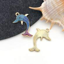 5/20pcs Mixed Ocean Beach Charms Gold Plated Enamel Mermaid Tail Whale Tail Charms Pendant For Jewelry Making Necklace Bracelet Earring DIY Jewelry Accessories Charms - One Size Fits All - View 9