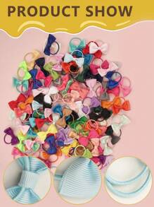 20/40pcs 2.75" Baby Hair Ties With Bows For Toddler Elastic Ponytail Holders Small Hair Ties For Baby Girls Kids Children Infants Hair Accessories