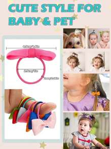 20/40pcs 2.75" Baby Hair Ties With Bows For Toddler Elastic Ponytail Holders Small Hair Ties For Baby Girls Kids Children Infants Hair Accessories