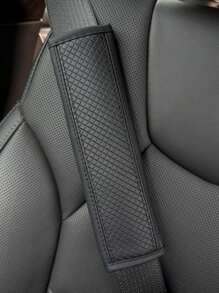 汽车安全带肩垫，压花纤维和PU皮革材质，通用型汽车安全带肩垫，适合全年使用