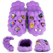 Unisex Bubble Slides |Funny Golf Ball Slides| Lightweight Foam Shower Shoes Men|Comfortable Womens Slippers|Stylish Non-Slip Soles - Màu tím - Xem 2
