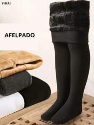 Medias para niña con forro afelpado para dar calidez