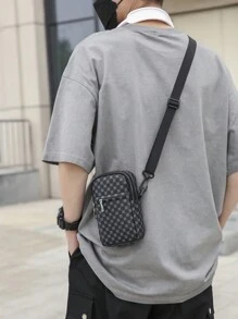 2024 Nouveau sac à bandoulière de mode mini-sac à monnaie pour téléphone et clés, en PU à double couche, petit sac de taille, sac de voyage pour étudiants. Sac à bandoulière d'été, sac à bandoulière style quadrillé et tartan classique rétro, accessoires essentiels pour la Saint-Valentin, le camping, l'hiver et la rentrée scolaire. Sac à épaule vintage pour hommes, fournitures scolaires, printemps