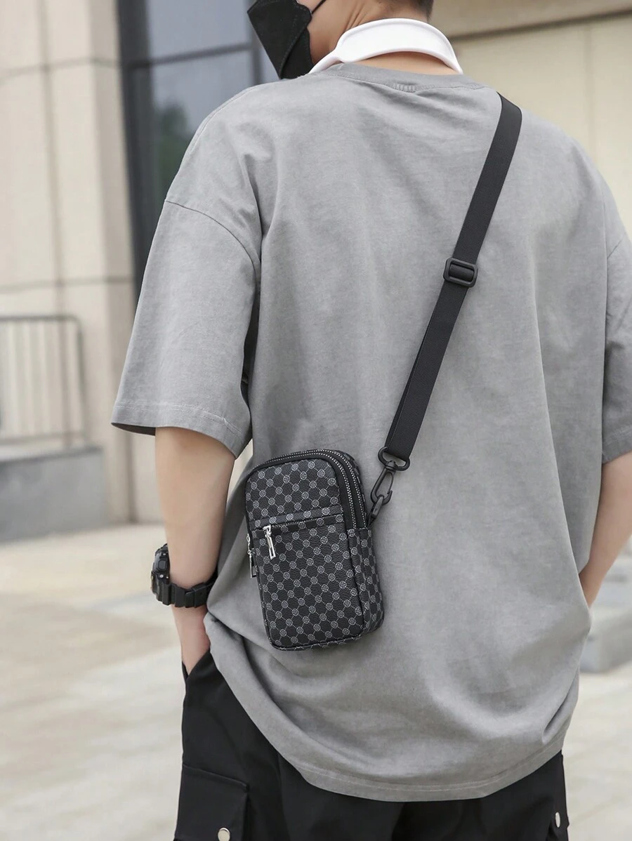 2024 Nouveau sac à bandoulière de mode mini-sac à monnaie pour téléphone et clés, en PU à double couche, petit sac de taille, sac de voyage pour étudiants. Sac à bandoulière d'été, sac à bandoulière style quadrillé et tartan classique rétro, accessoires essentiels pour la Saint-Valentin, le camping, l'hiver et la rentrée scolaire. Sac à épaule vintage pour hommes, fournitures scolaires, printemps