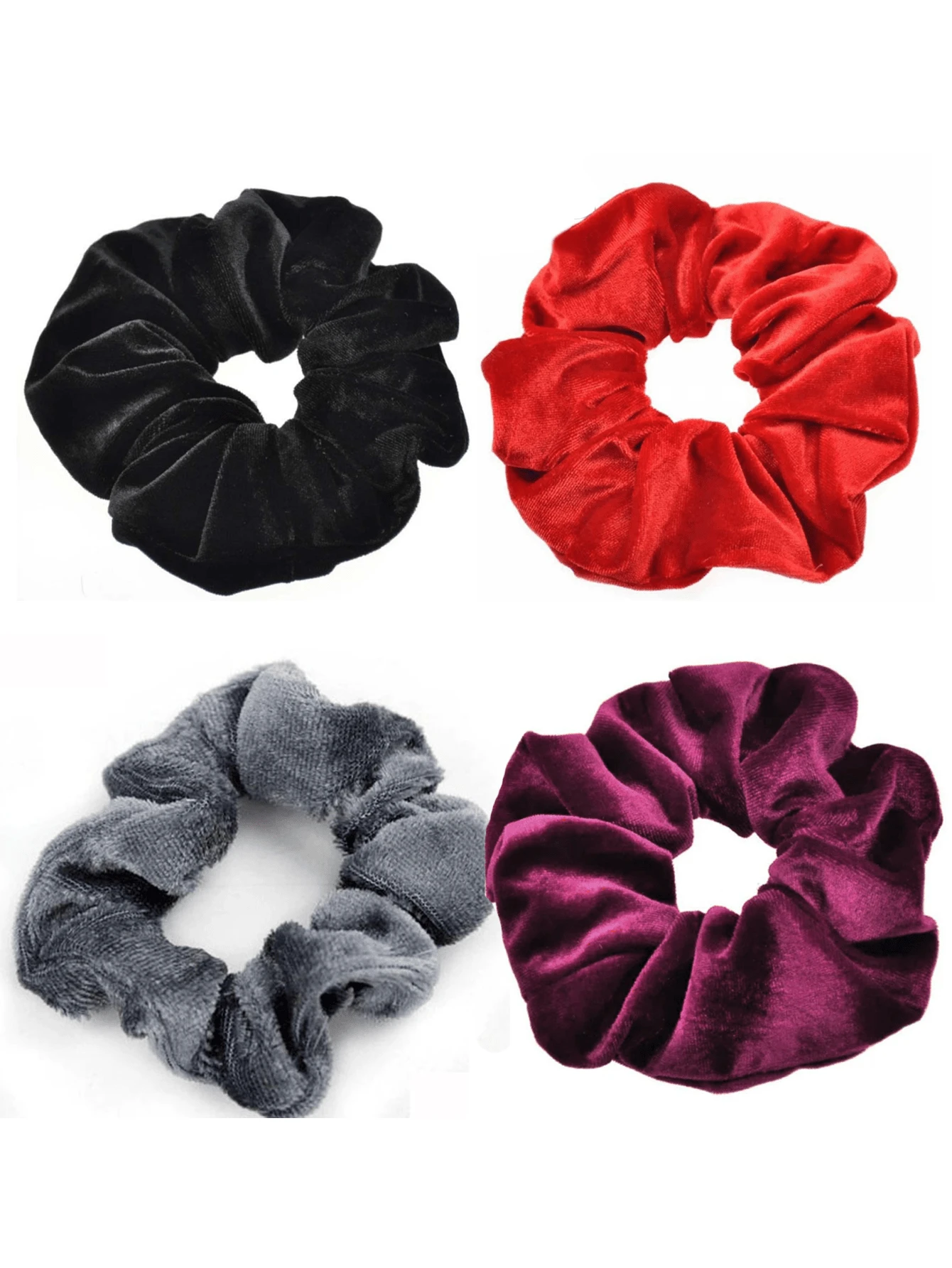 1 Piece Extra Large Scrunchies For Women's Thick Hair Premium Velvet Soft Jumbo Scrunchy Inch Big Elastic Band Hair Accessories Black - Black - View 1