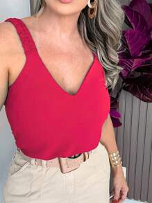 Women Tank Tops & Camis - Hot Pink - View 1