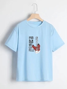 Men T-Shirts - 淺藍色 - 查看 1