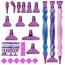 New Resin Diamond Painting Pen,Diamond Art Pen With Purple Multifunctional Metal Screw Thread Tips, 5D Diamond Painting Tool Accessories For Diamond Painting Nail Art Cross Stitch Decoration Diamond Art - Multicolor - View 1