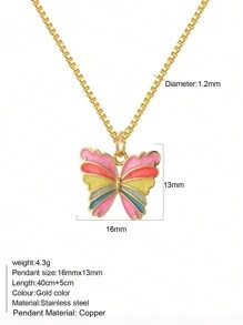 1pc Heart-Shaped Demon Eye, Star & Sun, Turtle, Bee, Conch Shaped Golden Pendant Necklace, Ocean Theme Stainless Steel Women's Jewelry - Yellow Gold - View 26