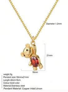 1pc Heart-Shaped Demon Eye, Star & Sun, Turtle, Bee, Conch Shaped Golden Pendant Necklace, Ocean Theme Stainless Steel Women's Jewelry - Yellow Gold - View 29