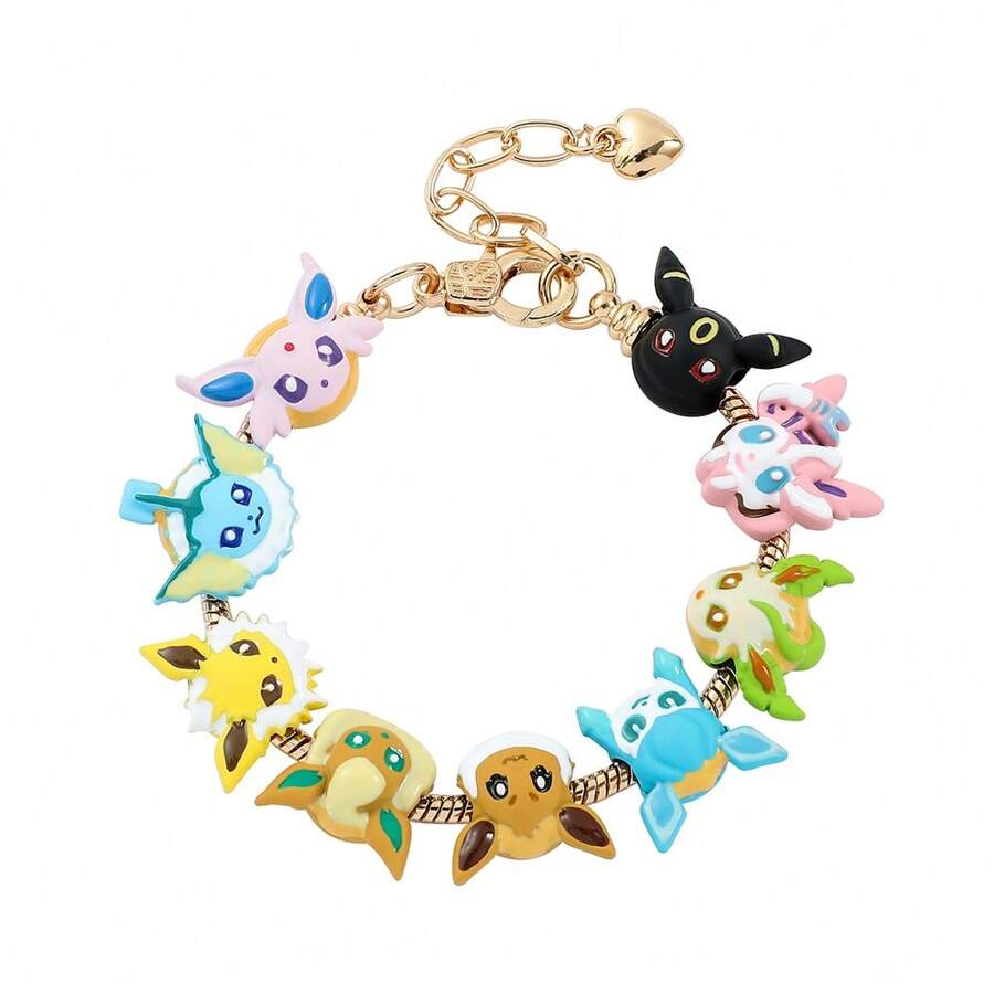 pocket monsters 日系动漫宠物潘吉亚多拉串珠DIY手链饰品卡通吊坠手工DIY串珠手链礼物送给闺蜜，情侣百搭饰品，节日礼物 - 彩色 - 查看 1