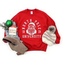 North Pole Santa 1824 | Sweatshirt - Watermelon Pink - View 7