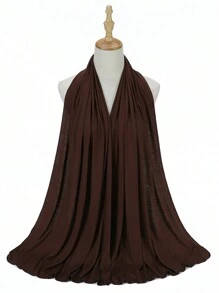 1pc Soft Modal Jersey Hijab, Warm And Comfortable, Solid Color Headscarf For Women, Suitable For Hijabi Outfit, Daily Wear, Autumn - Multicolor - View 4