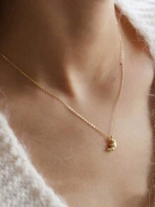 BALMORA 1 pezzo Stile Minimalista Ins Collana Croissant d'oro in argento sterling S925 Gioielli Accessori per ragazza / donna / fidanzata / madre Festa Retrò Regalo Di Incontri Uso Quotidiano Regalo Di Compleanno