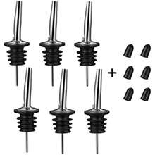 1/6 件不锈钢倒酒器，BALTRE 快速倒酒器，酒瓶倒酒器和醋锥形塞嘴，带橡胶防尘盖的酒倒酒器，情人节礼物，适用于户外、露营 - 銀色 - 查看 4