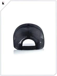 KKISSBAOBEI 1頂中性蝙蝠刺繡卡車司機帽棒球帽,適用於日常運動、休閒穿著和街頭風格 - 黑色 - 查看 5