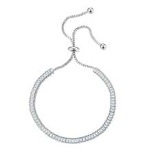 1 件矩形方晶锆石铜手链，可调节水晶设计手链，时尚佩戴，适合日常或派对礼物