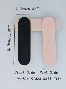 10/20/50/100/200 Pcs Disposable Black/Pink DIY Mini Nail Files - Double Sided Emery Boards For Manicure And Pedicure